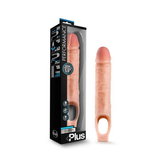 FUNDA DE SILICONA BLUSH - PERFORMANCE PLUS DE 10 PULGADAS PARA PENE EXTENSOR DE PENE, COLOR BEIGE