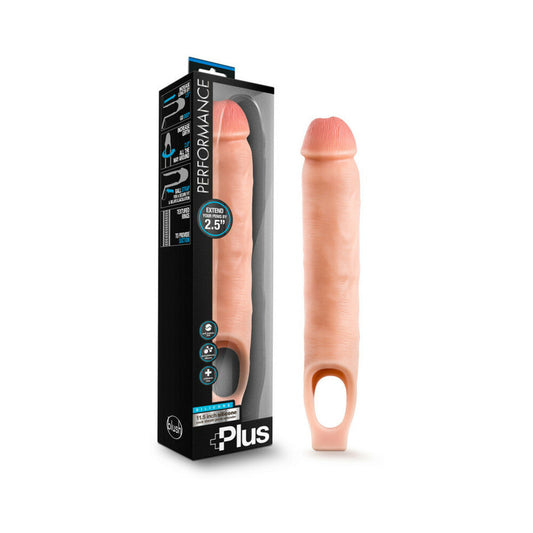 BLUSH - PLUS DE RENDIMIENTO EXTENSOR DE PENE TIPO ARMAZÓN CON FUNDA DE SILICONA DE 11.5 PULGADAS BEIGE