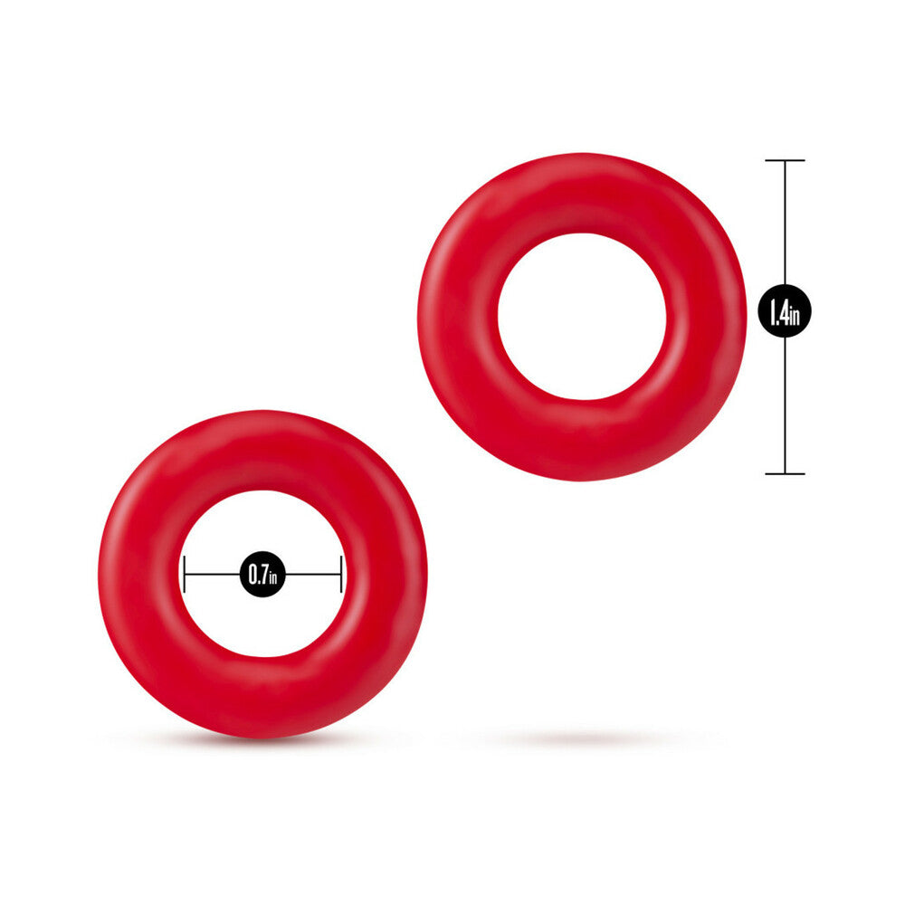 BLUSH - STAY HARD DONUT RINGS COCKRING 2-PACK RED