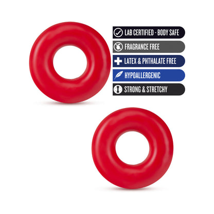 STAY HARD DONUT RINGS OVERSIZED COCKRING 2-PACK RED
