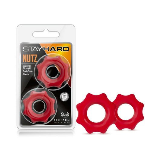 STAY HARD NUTZ COCKRING 2-PACK RED