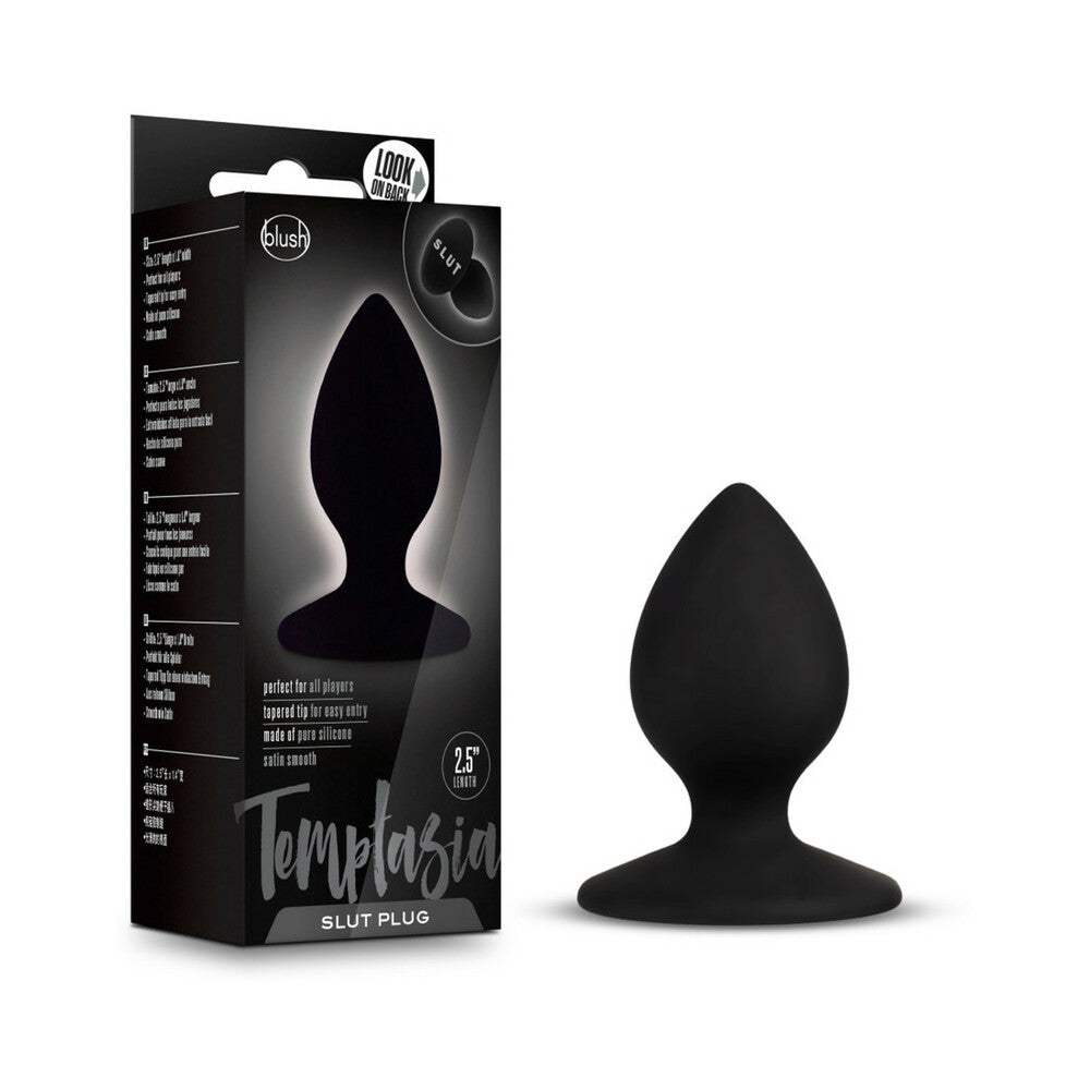 TEMPTASIA ''SLUT'' SILICONE ANAL PLUG BLACK