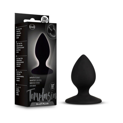 TEMPTASIA ''SLUT'' SILICONE ANAL PLUG BLACK