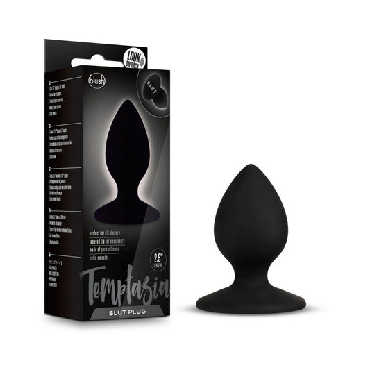 TEMPTASIA ''SLUT'' SILICONE ANAL PLUG BLACK