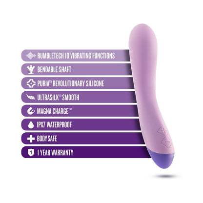 WELLNESS G CURVE RECHARGEABLE SILICONE G-SPOT VIBRATOR PURPLE