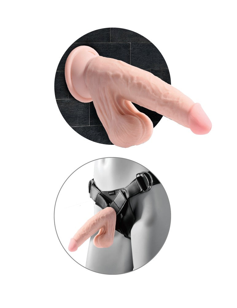 PIPEDREAM - KING COCK PLUS - 6" TRIPLE DENSITY COCK WITH SWINGING BALLS   LIGHT