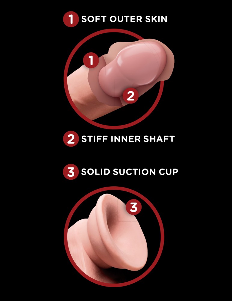 PIPEDREAM - KING COCK PLUS - 6" TRIPLE DENSITY COCK WITH SWINGING BALLS   LIGHT