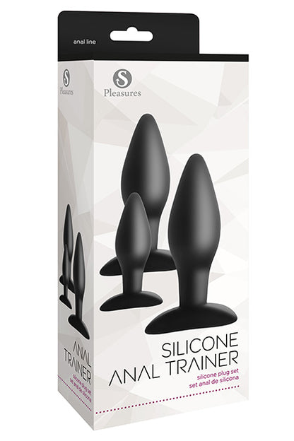 S PLEASURES - SILICONE ANAL TRAINER SET BLACK