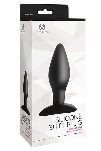 S PLEASURES - SILICONE BUTT PLUG LARGE BLACK