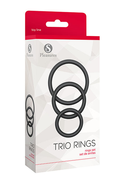 S PLEASURES - TRIO RINGS SET BLACK