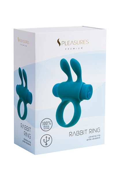 S PLEASURES PREMIUM LINE - RABBIT RING RECHARGEABLE TURQUOISE