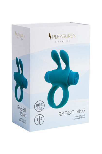 S PLEASURES PREMIUM LINE - RABBIT RING RECHARGEABLE TURQUOISE