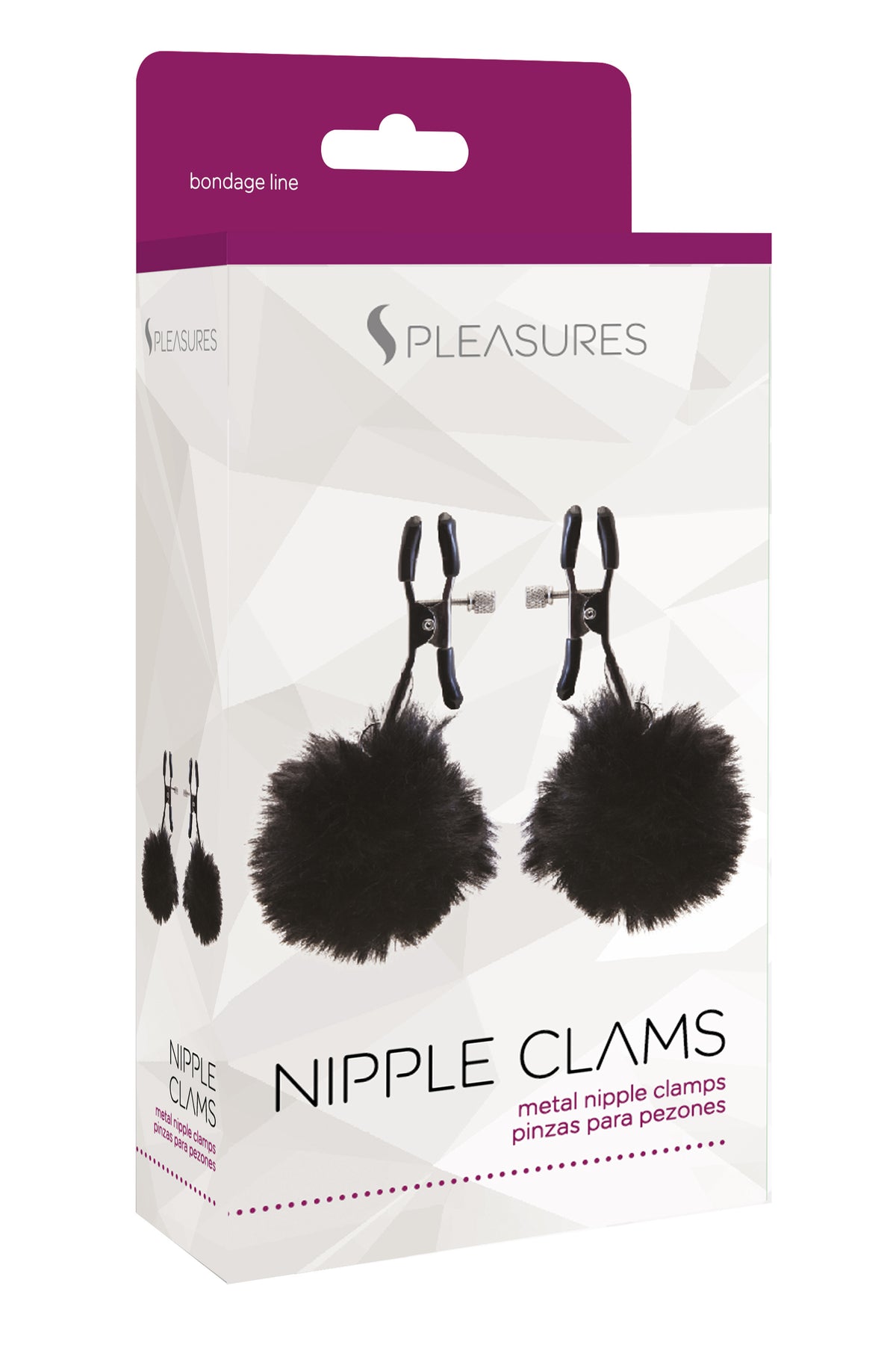 S PLEASURES - ABRAZADERAS PARA PEZONES - POMPÓN NEGRO