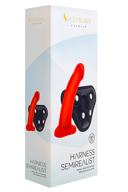 S PLEASURES PREMIUM LINE - SEMIREALIST HARNESS+DILDO RED