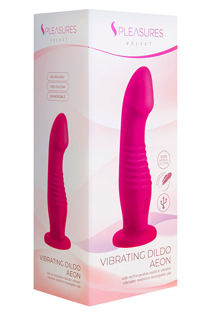 S PLEASURES VELVET - VIBRATING DILDO AEON PINK