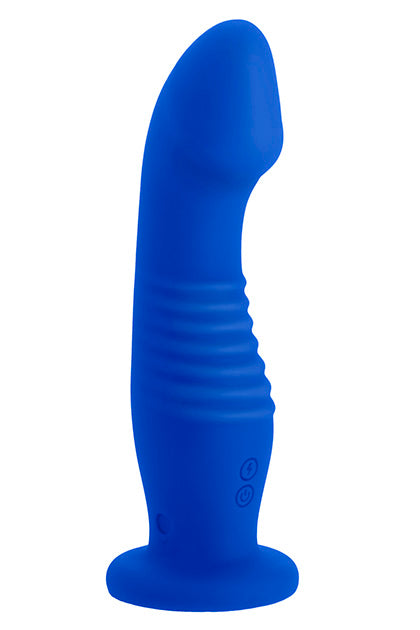 S PLEASURES VELVET - VIBRATING DILDO AEON BLUE