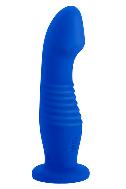S PLEASURES VELVET - VIBRATING DILDO AEON BLUE
