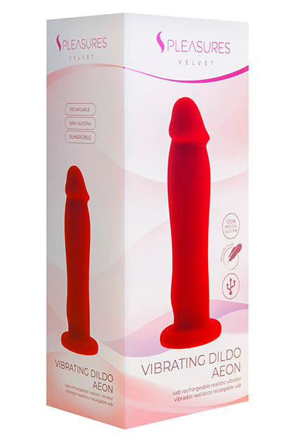 S PLEASURES VELVET - VIBRATING DILDO AEON RED