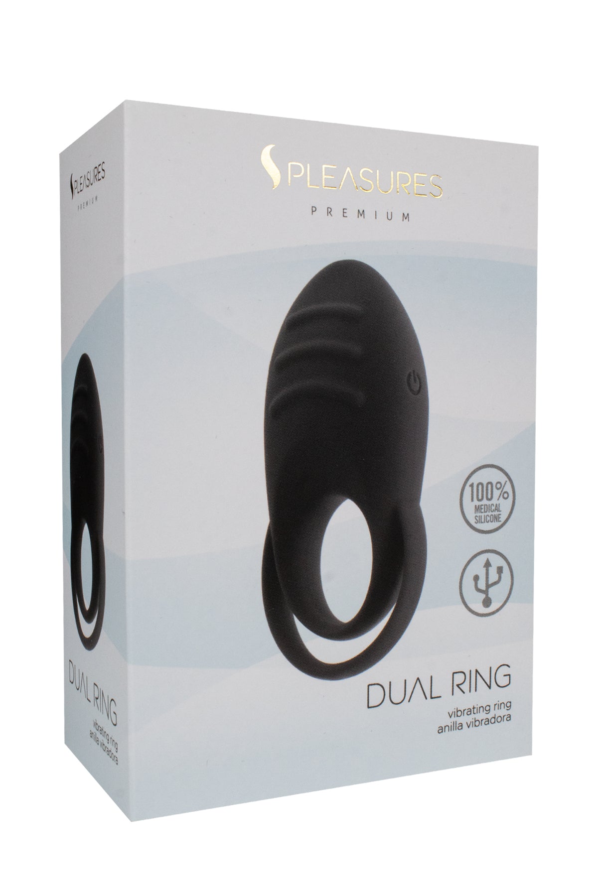 S PLEASURES PREMIUM LINE - DUAL COCK RING - BLACK