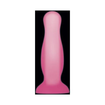 EVOLVED LUMINOUS GLOW IN THE DARK DUAL DENSITY SILICONE ANAL PLUG CLEAR/PINK SMALL