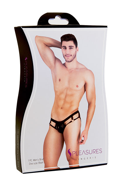 S PLEASURES LINGERIE - SLIP SUSPENSORIO NEGRO TU