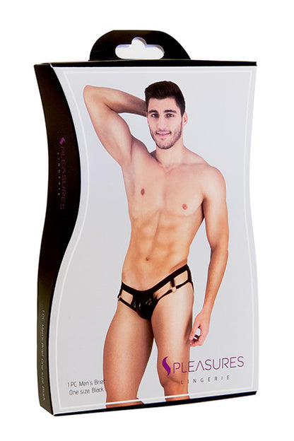 S PLEASURES LINGERIE - SLIP SUSPENSORIO NEGRO TU