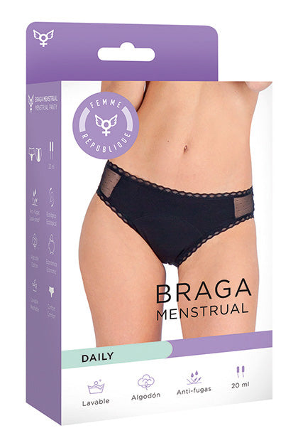 FEMME RÉPUBLIQUE - BRAGA MENSTRUAL 2XL - NEGRO
