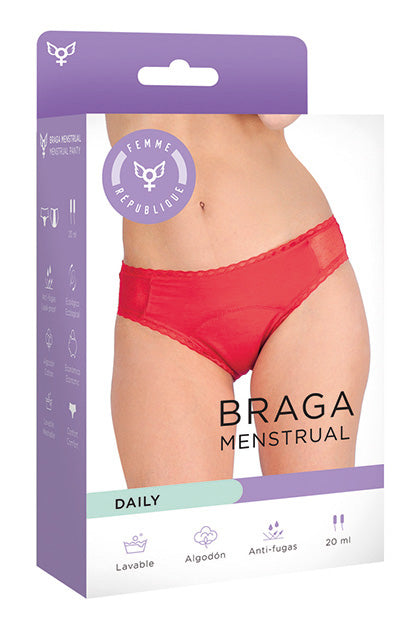 FEMME RÉPUBLIQUE - BRAGA MENSTRUAL M - ROJO