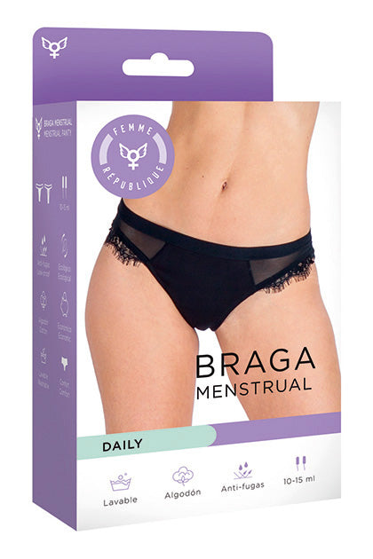 FEMME RÉPUBLIQUE - BRAGA MENSTRUAL 2XL - NEGRO