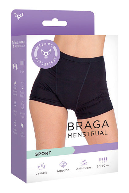 FEMME RÉPUBLIQUE - BRAGA MENSTRUAL L - NEGRO