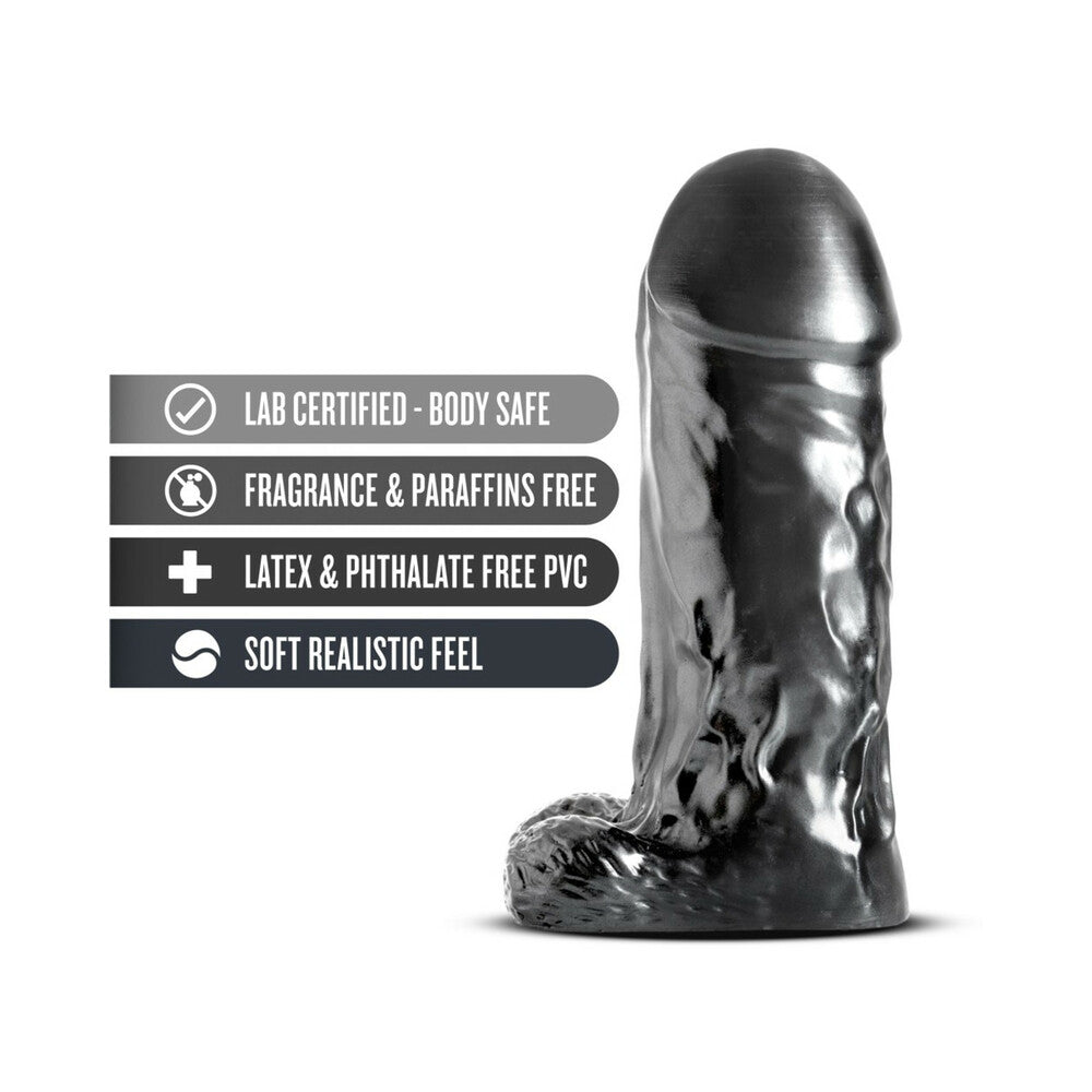BLUSH - JET DESTROYER REALISTIC 10 IN. DILDO WITH BALLS CARBON METALLIC BLACK