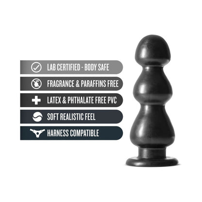 JET FIERCE 10 IN. ANAL PLUG CARBON METALLIC BLACK