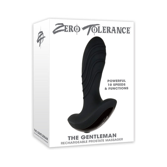 ZERO TOLERANCE THE GENTLEMAN RECHARGEABLE VIBRATING SILICONE PROSTATE MASSAGER BLACK