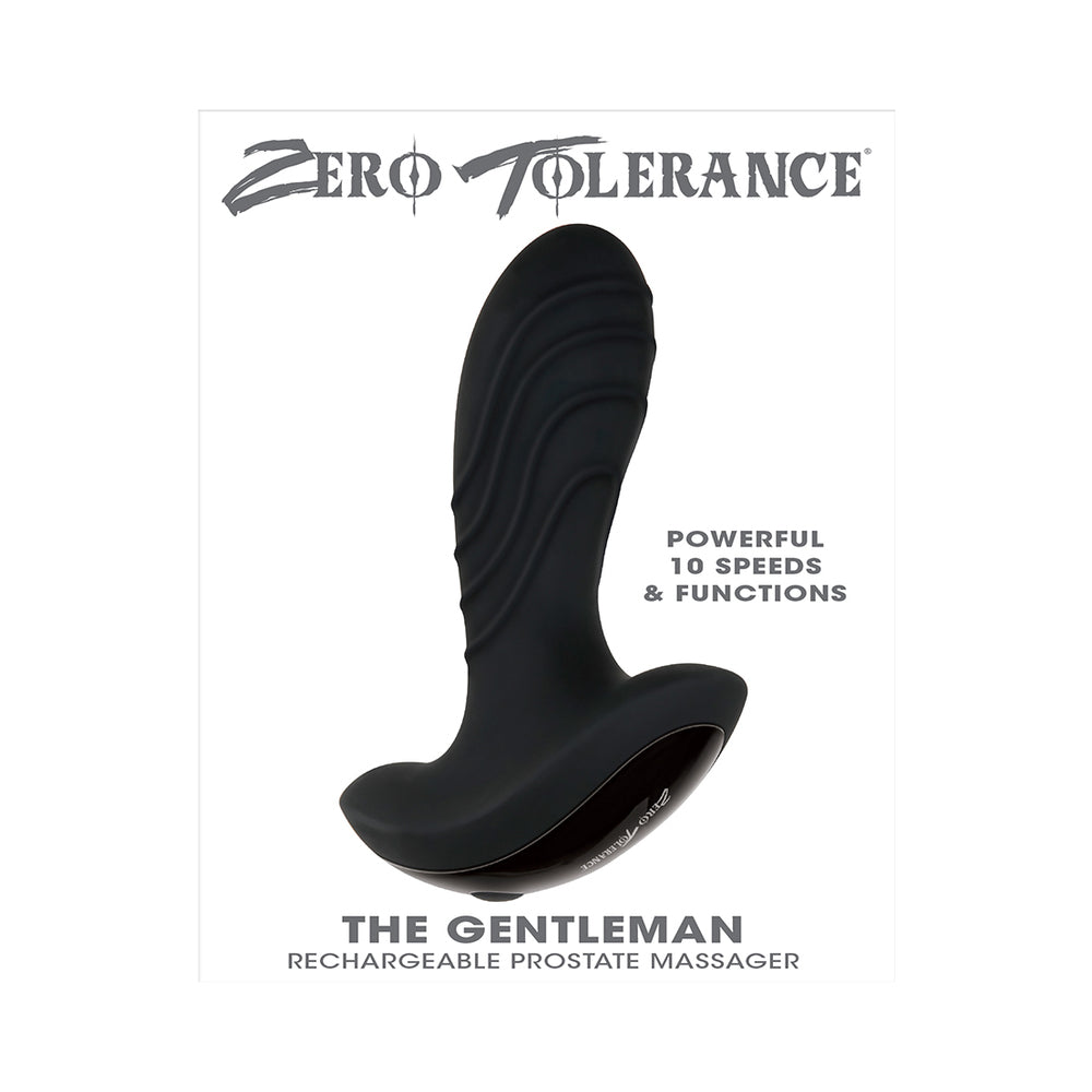 ZERO TOLERANCE - THE GENTLEMAN RECHARGEABLE VIBRATING SILICONE PROSTATE MASSAGER BLACK
