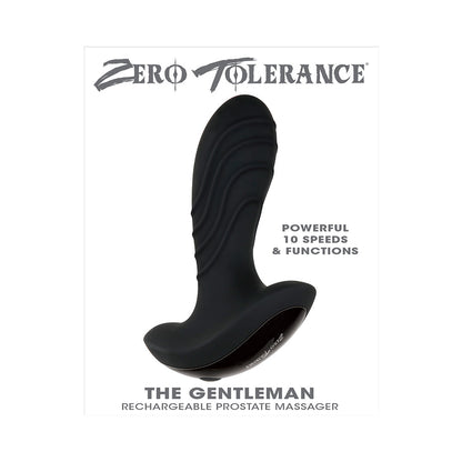 ZERO TOLERANCE - THE GENTLEMAN RECHARGEABLE VIBRATING SILICONE PROSTATE MASSAGER BLACK