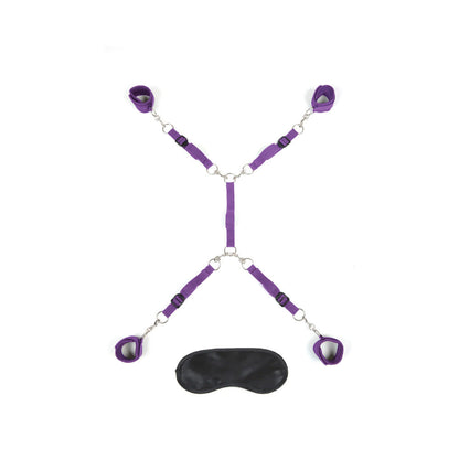 ELECTRIC EEL - LUX FETISH 7-PIECE BED SPREADER PLAYFUL RESTRAINT SYSTEM PURPLE