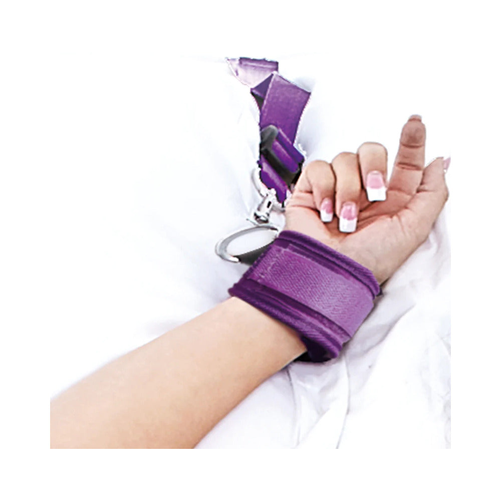 ELECTRIC EEL - LUX FETISH 7-PIECE BED SPREADER PLAYFUL RESTRAINT SYSTEM PURPLE