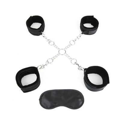 ELECTRIC EEL - LUX FETISH DELUXE CHAIN HOG TIE WITH 4-PIECE CUFF SET