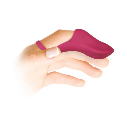 EVOLVED FRISKY FINGER RECHARGEABLE SILICONE FINGER VIBRATOR BURGUNDY