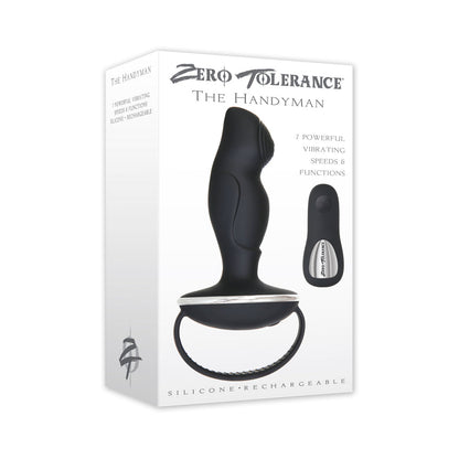 ZERO TOLERANCE THE HANDYMAN RECHARGEABLE REMOTE-CONTROLLED VIBRATING PROSTATE MASSAGER BLACK