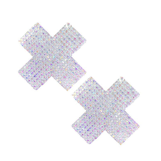 NEVA NUDE PASTY X FACTOR CRYSTAL SILVER