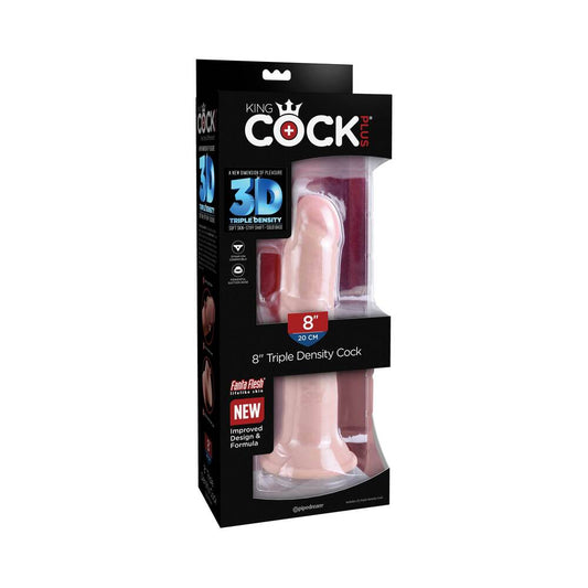PIPEDREAM - KING COCK PLUS 8 IN. TRIPLE DENSITY COCK REALISTIC DILDO WITH SUCTION CUP BROWN