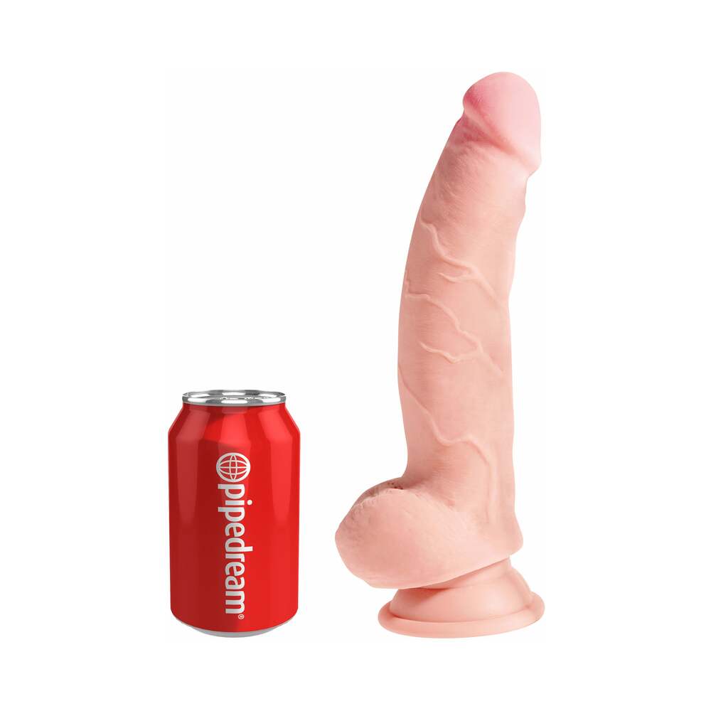 PIPEDREAM - KING COCK PLUS 8 IN. TRIPLE DENSITY COCK WITH BALLS REALISTIC SUCTION CUP DILDO BEIGE