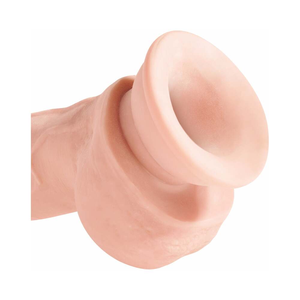 PIPEDREAM - KING COCK PLUS 8 IN. TRIPLE DENSITY COCK WITH BALLS REALISTIC SUCTION CUP DILDO BEIGE