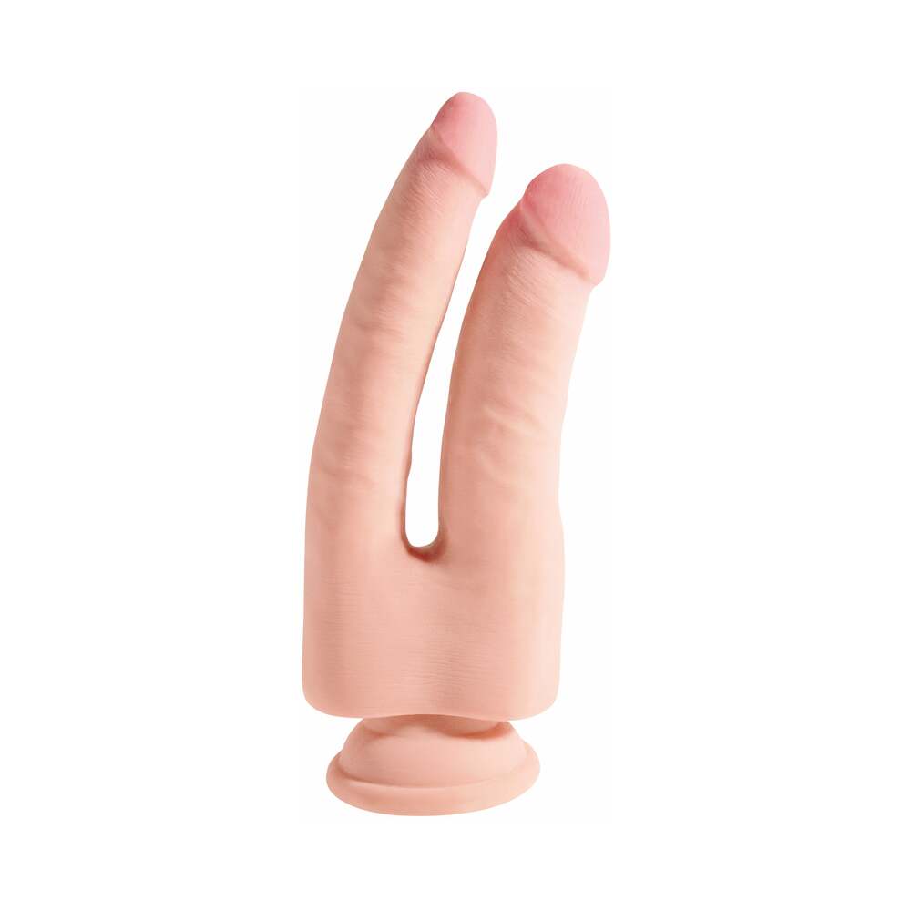 KING COCK PLUS TRIPLE DENSITY DOUBLE PENETRATOR 9.5 IN. REALISTIC DILDO BEIGE