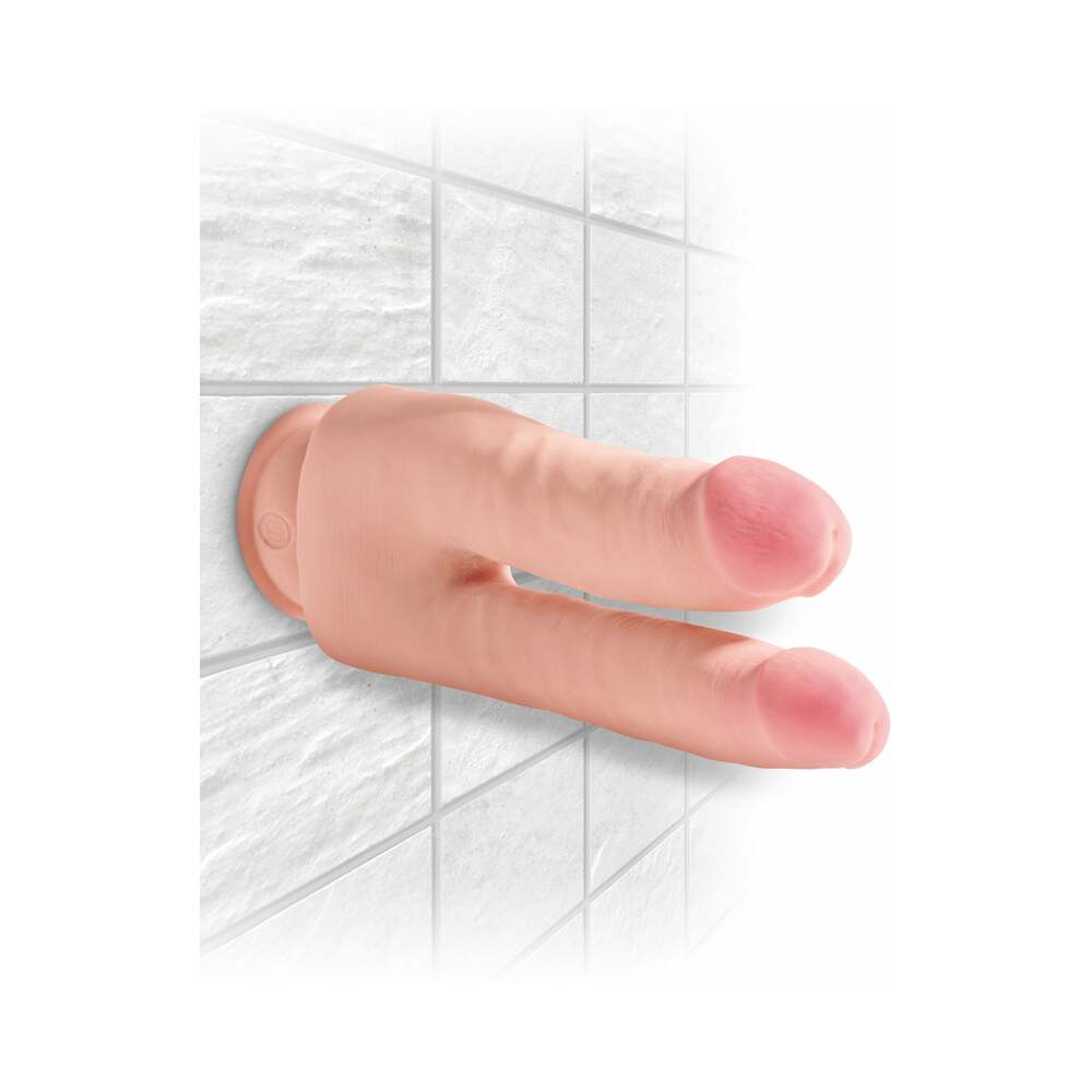 KING COCK PLUS TRIPLE DENSITY DOUBLE PENETRATOR 9.5 IN. REALISTIC DILDO BEIGE