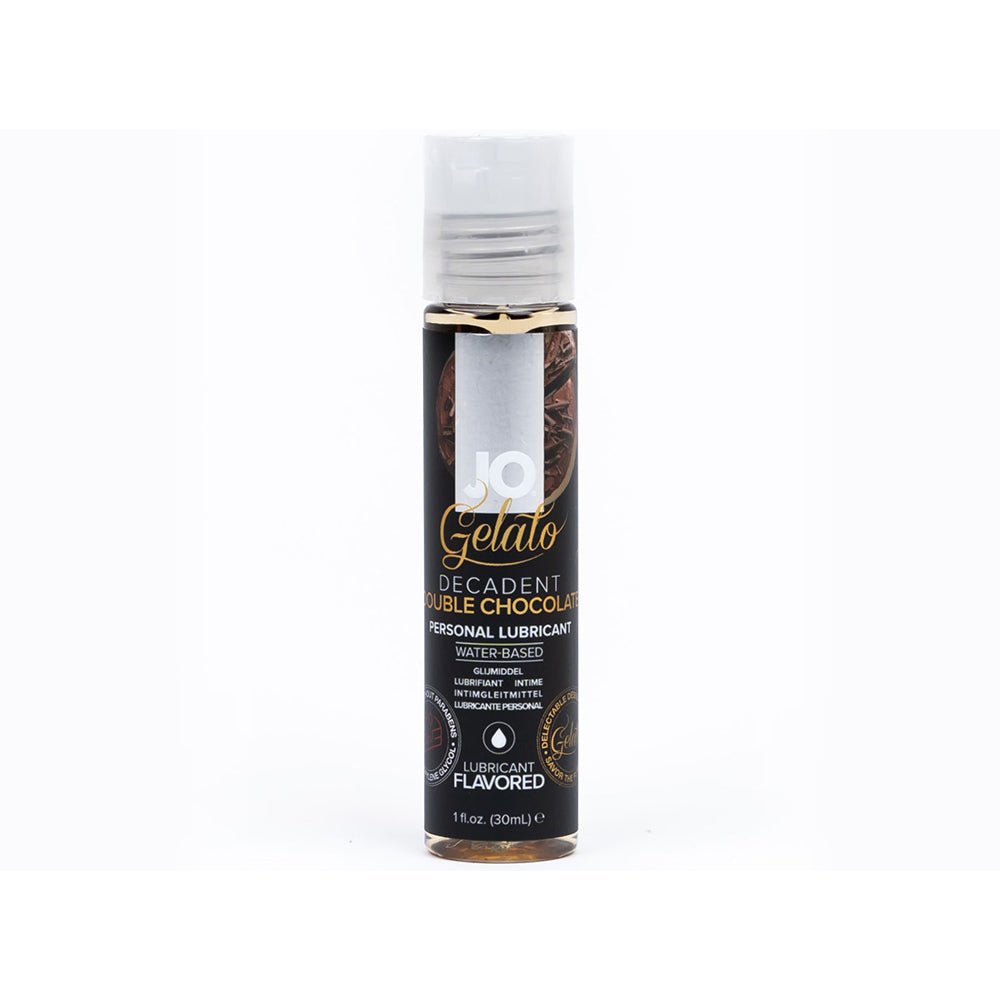 SYSTEM JO - JO GELATO LUBRICANTE ÍNTIMO A BASE DE AGUA CON SABOR A DOBLE CHOCOLATE DECADENTE, 1 OZ.