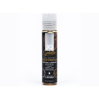 SYSTEM JO - JO GELATO LUBRICANTE ÍNTIMO A BASE DE AGUA CON SABOR A DOBLE CHOCOLATE DECADENTE, 1 OZ.