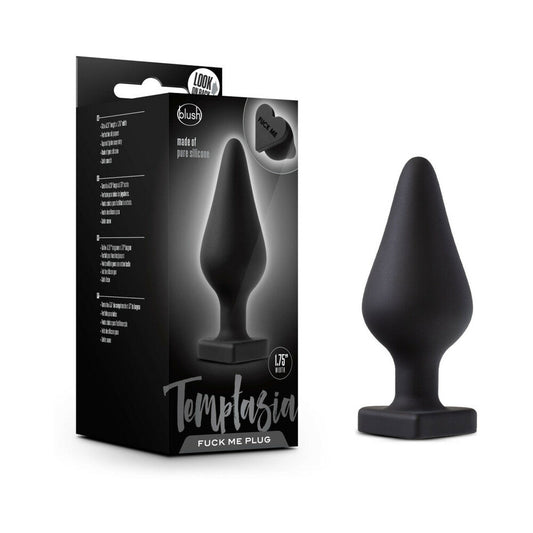 BLUSH - TEMPTASIA ''FUCK ME'' SILICONE ANAL PLUG WITH HEART-SHAPED BASE BLACK