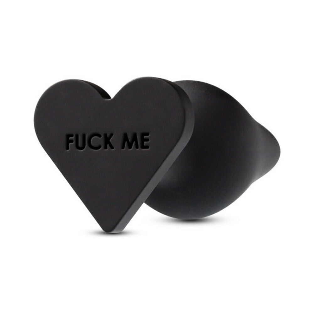BLUSH - TEMPTASIA ''FUCK ME'' SILICONE ANAL PLUG WITH HEART-SHAPED BASE BLACK
